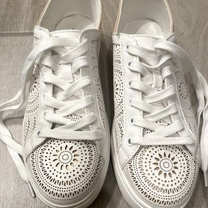 ALDO rose gold cutout design sneakers